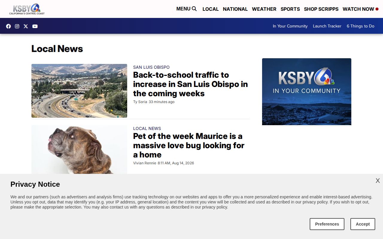 KSBY San Luis Obispo County crime and arrest news section