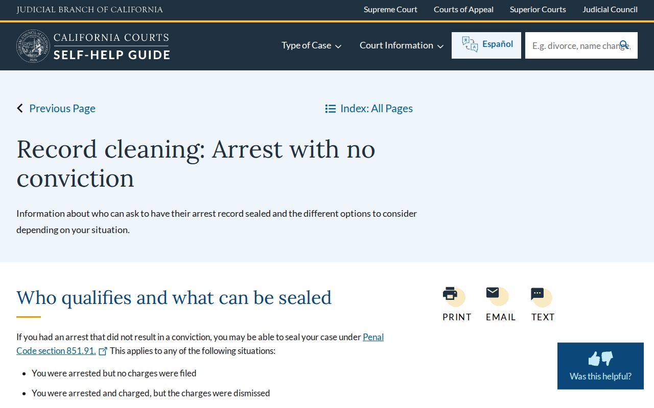 California arrest sealing guidance for San Luis Obispo County booking records